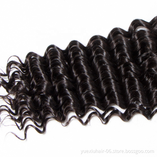 10A Unprocessed Raw Virgin Remy Human Hair Extension Braiding Hair Bboss Deep Wave Curly Human Hair Bundles with Closure